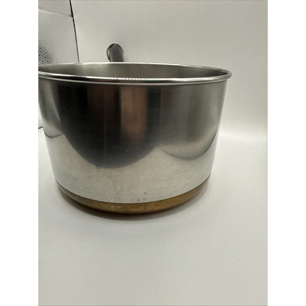 Revere Ware 3 Qt Sauce Pan Pot NO Lid Copper Bottom Clinton IL USA Flat Bottom